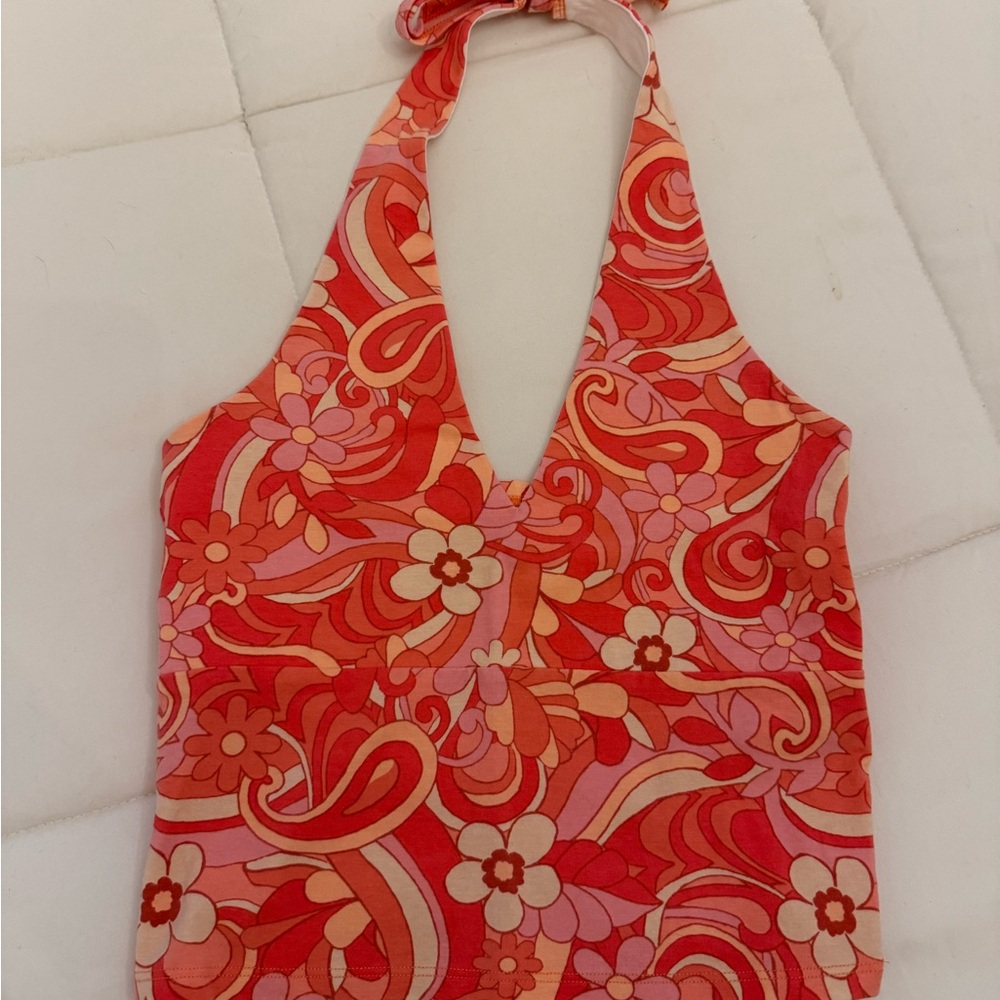 Hollister Floral Paisley Halter Top - Size Medium